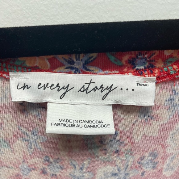 Penningtons In Every Story Red Poppy / Floral Top Size 4x - Picture 3 of 6